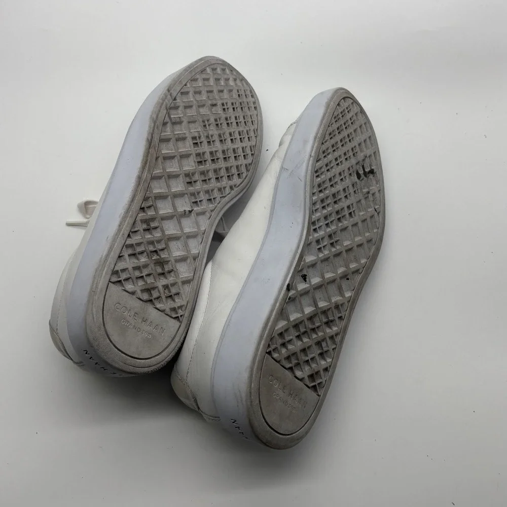 Cole Haan Mens Grand Crosscourt Modern White Leather Sneakers Size 10M